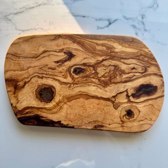 Handmade Other - Hand Carved Olive Wood Serving Board with Natural Grain